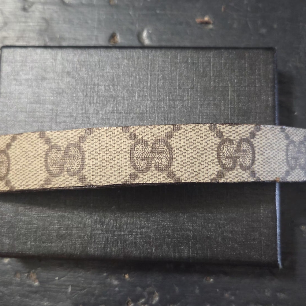 Designer Monogram Beige Canvas Belt